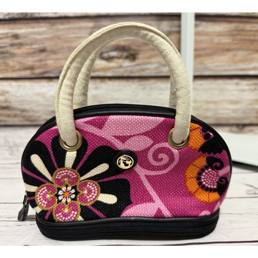 Spartina Martinangel Cosmetic Bag Small Tote Pink Zip Mini Handbag